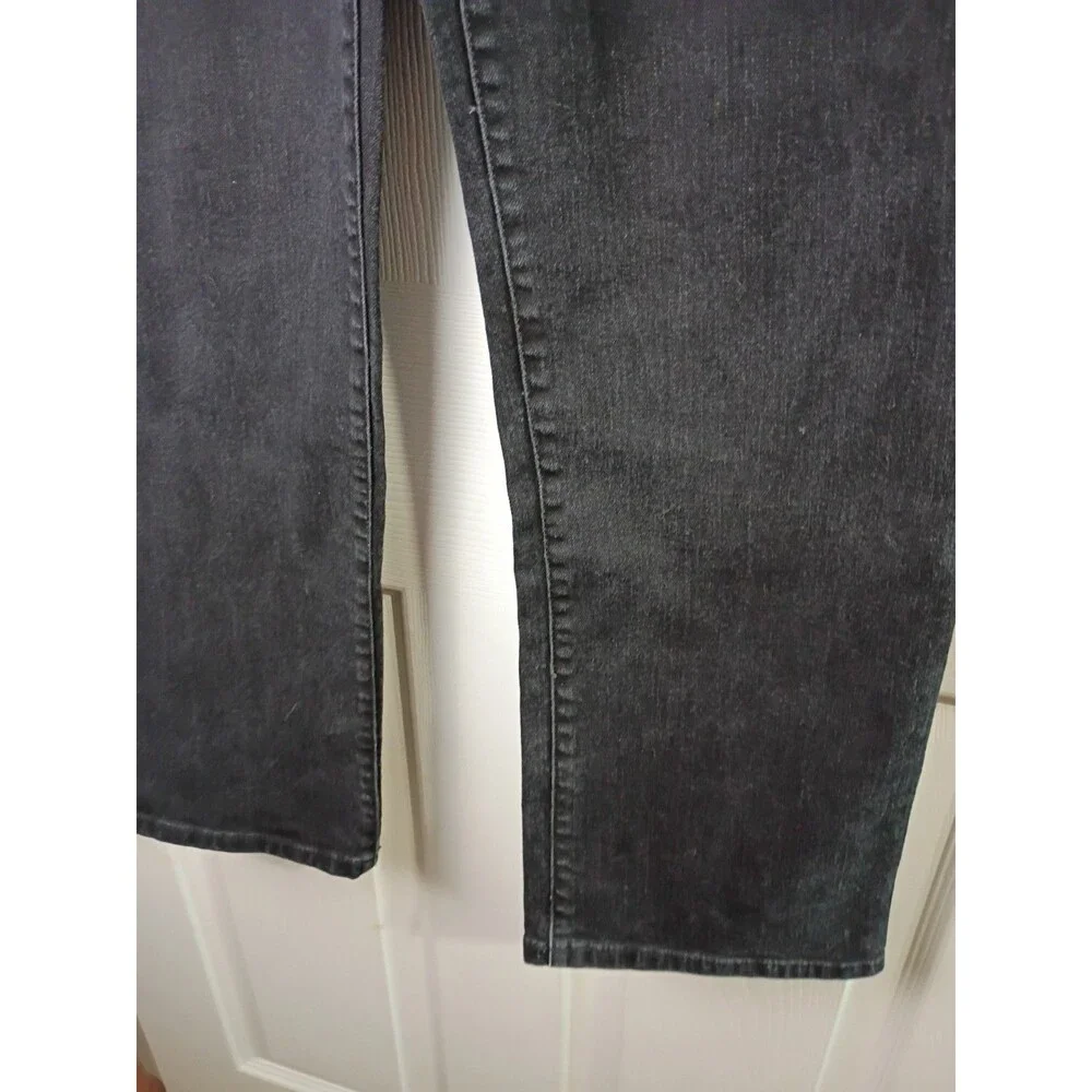 Talbots 10P Black Denim Jeans Curvy Straight Norm Core Mid Rise casual comfort